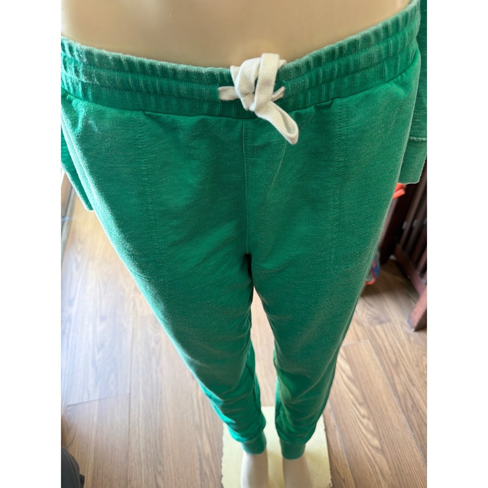 Green V-Neck Hoodie and Joggers 2 Piece Lounge Set Sweatsuit - Picture 11 of 12